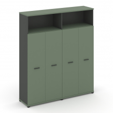 Concept Шкаф 2 широкие секции, 5 ниш CN.STS-526 A Кобо/Антрацит/Металл Антрацит 1668*420*1922