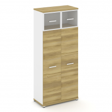 Concept Шкаф 1 широкая секция, 5 ниш CN.STS-517 RPW W Дуб Винченцо/Белый Бриллиант/Металл Белый/Проз