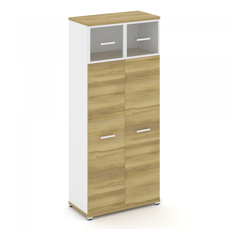 Concept Шкаф 1 широкая секция, 5 ниш CN.STS-517 RPW W Дуб Винченцо/Белый Бриллиант/Металл Белый/Проз