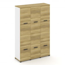 Concept Шкаф 3 узкие секции, 5 ниш CN.STU-532 B Дуб Винченцо/Белый Бриллиант/Металл Черный 1252*420*