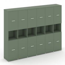 Concept Шкаф 6 узких секций, 5 ниш CN.STU-563 W Кобо/Металл Белый 2500*420*1922