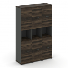 Concept Шкаф 3 узкие секции, 5 ниш CN.STU-533 A Дуб Мали/Антрацит/Металл Антрацит 1252*420*1922