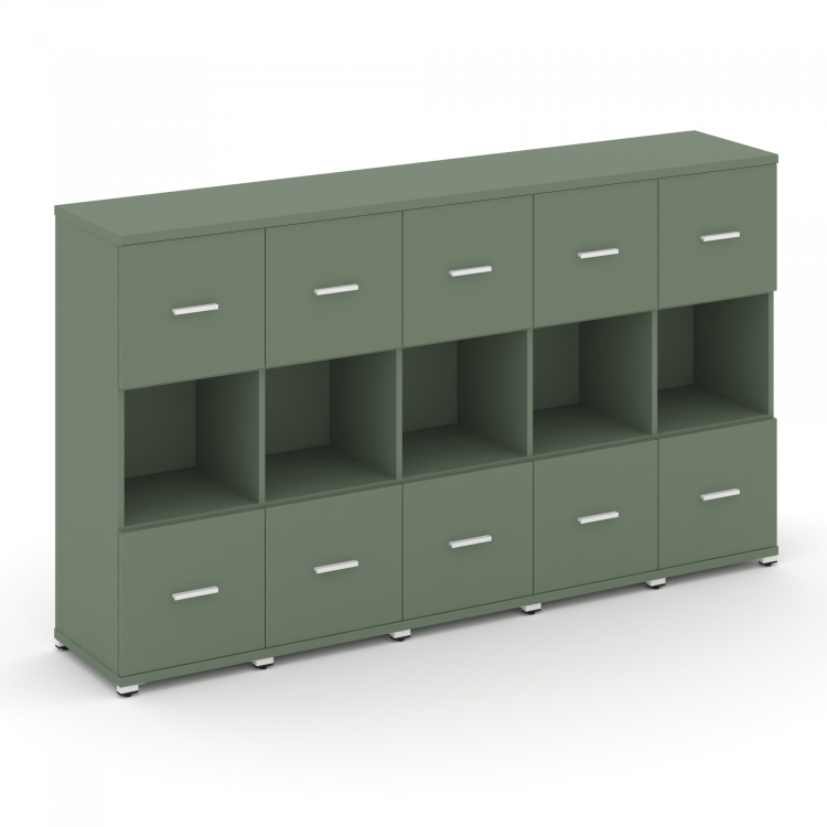 Concept Шкаф 5 узких секций, 3 ниши CN.STU-355 W Кобо/Металл Белый 2084*420*1186