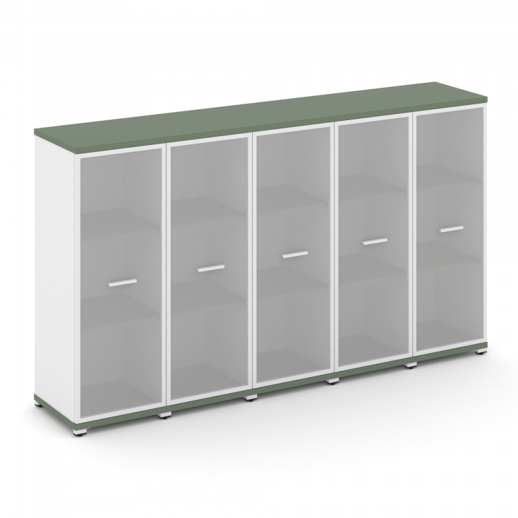 Concept Шкаф 5 узких секций, 3 ниши CN.STU-356 RMW W Кобо/Белый Бриллиант/Металл Белый/Сатин 2084*42