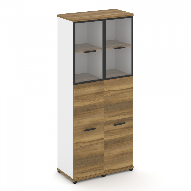 Concept Шкаф 2 узкие секции, 5 ниш CN.STU-525 RPB B Сандал Янтарный/Белый Бриллиант/Металл Черный/Пр