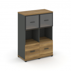 Concept Шкаф 2 узкие секции, 3 ниши CN.STU-325 RPB A Сандал Янтарный/Антрацит/Металл Антрацит/Прозра