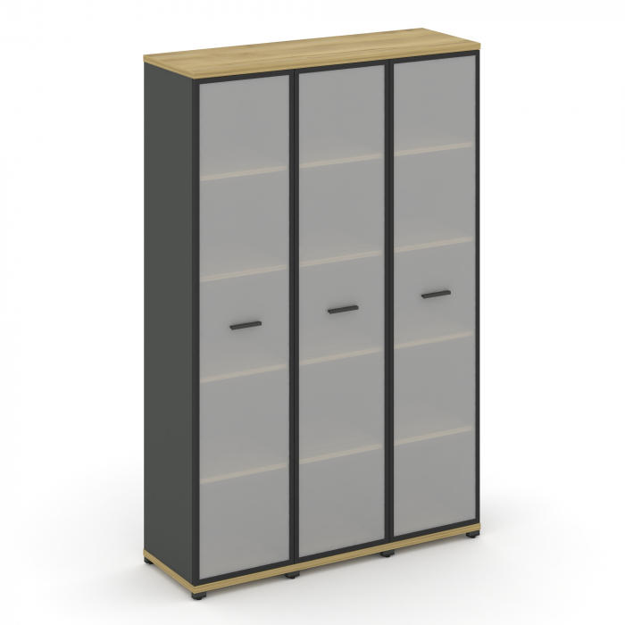 Концепт Шкаф 3 узкие секции, 5 ниш CN.STU-538 RMB A Дуб Винченцо/Антрацит/Металл Антрацит/Сатин 1252