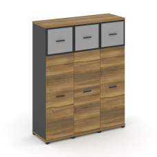 Concept Шкаф 3 узкие секции, 4 ниши CN.STU-434 RMB A Сандал Янтарный/Антрацит/Металл Антрацит/Сатин