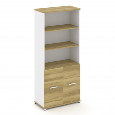 Concept Шкаф 1 широкая секция, 5 ниш CN.STS-511 W Дуб Винченцо/Белый Бриллиант/Металл Белый 836*420*