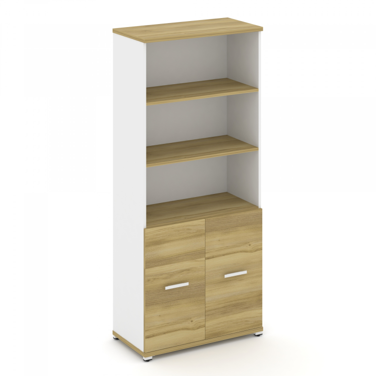 Concept Шкаф 1 широкая секция, 5 ниш CN.STS-511 W Дуб Винченцо/Белый Бриллиант/Металл Белый 836*420*