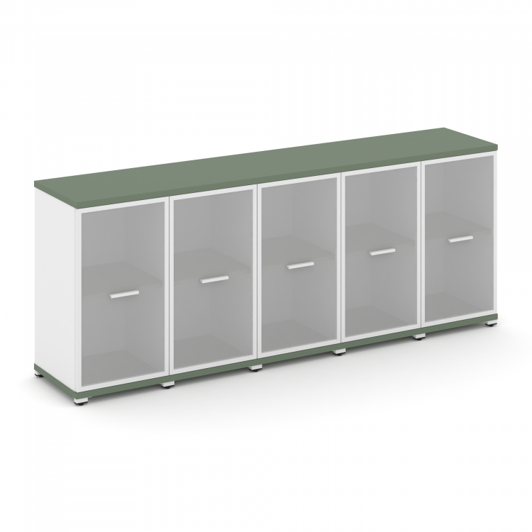 Concept Шкаф 5 узких секций, 2 ниши CN.STU-253 RMW W Кобо/Белый Бриллиант/Металл Белый/Сатин 2084*42