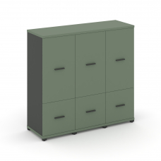 Concept Шкаф 3 узкие секции, 3 ниши CN.STU-332 A Кобо/Антрацит/Металл Антрацит 1252*420*1186