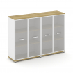Concept Шкаф 2 широкие секции, 3 ниши CN.STS-326 RMW W Дуб Винченцо/Белый Бриллиант/Металл Белый/Сат