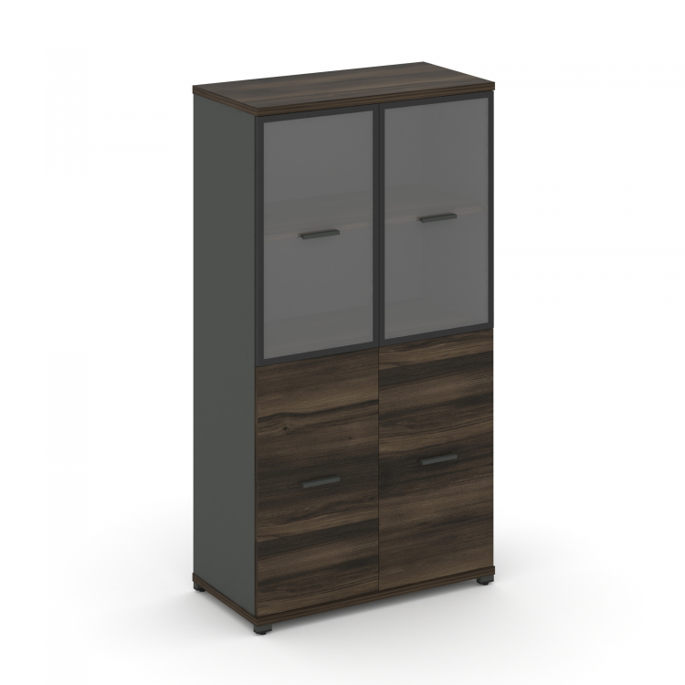 Concept Шкаф 1 широкая секция, 4 ниши CN.STS-412 RPB A Дуб Мали/Антрацит/Металл Антрацит/Прозрачный