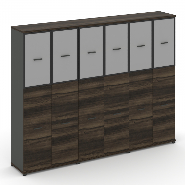 Concept Шкаф 3 широкие секции, 5 ниш CN.STS-535 RMB A Дуб Мали/Антрацит/Металл Антрацит/Сатин 2500*4