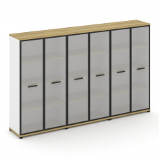 Concept Шкаф 3 широкие секции, 4 ниши CN.STS-436 RMB B Дуб Винченцо/Белый Бриллиант/Металл Черный/Са