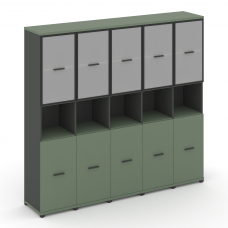 Concept Шкаф 5 узких секций, 5 ниш CN.STU-553 RMB A Кобо/Антрацит/Металл Антрацит/Сатин 2084*420*192