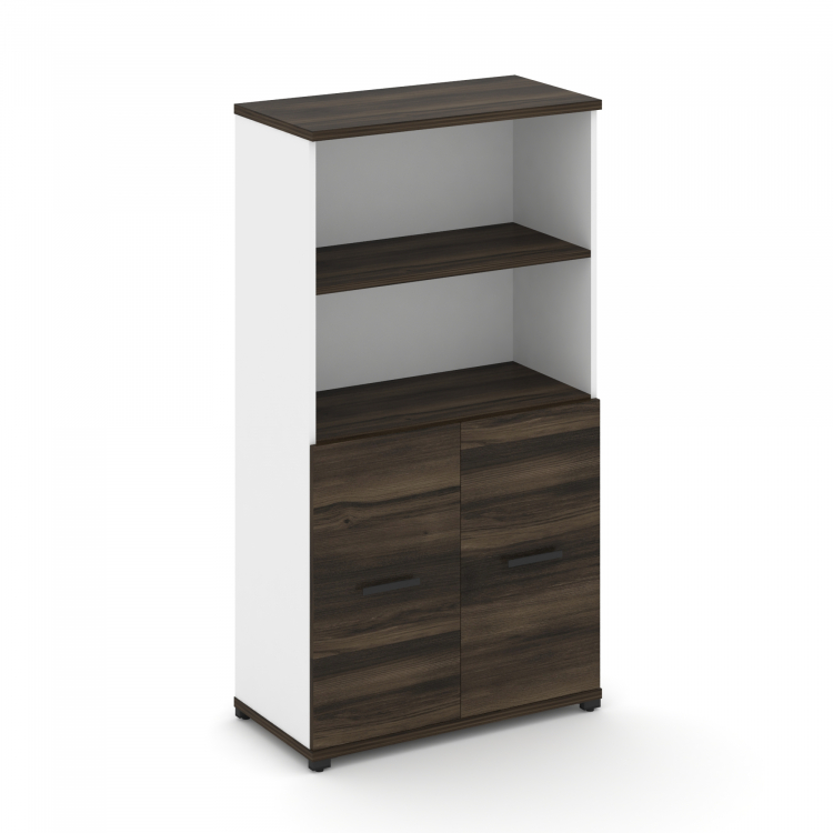 Concept Шкаф 1 широкая секция, 4 ниши CN.STS-411 B Дуб Мали/Белый Бриллиант/Металл Черный 836*420*15