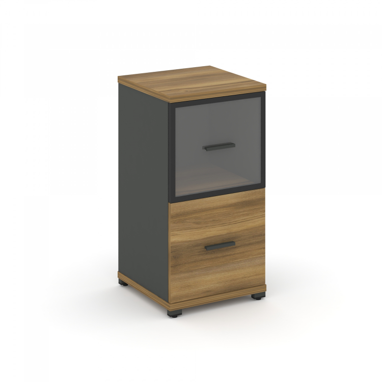 Concept Шкаф 1 узкая секция, 2 ниши CN.STU-212 RPB A Сандал Янтарный/Антрацит/Металл Антрацит/Прозра