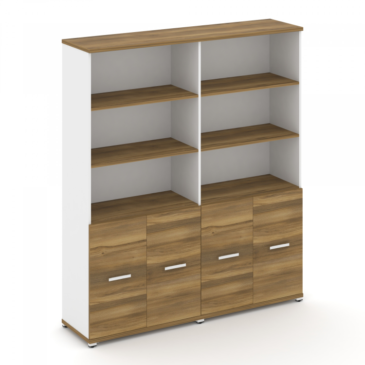 Concept Шкаф 2 широкие секции, 5 ниш CN.STS-521 W Сандал Янтарный/Белый Бриллиант/Металл Белый 1668*