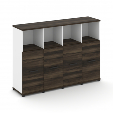 Concept Шкаф 4 узкие секции, 3 ниши CN.STU-343 B Дуб Мали/Белый Бриллиант/Металл Черный 1668*420*118