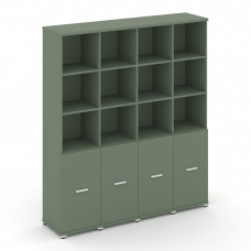 Concept Шкаф 4 узкие секции, 5 ниш CN.STU-541 W Кобо/Металл Белый 1668*420*1922