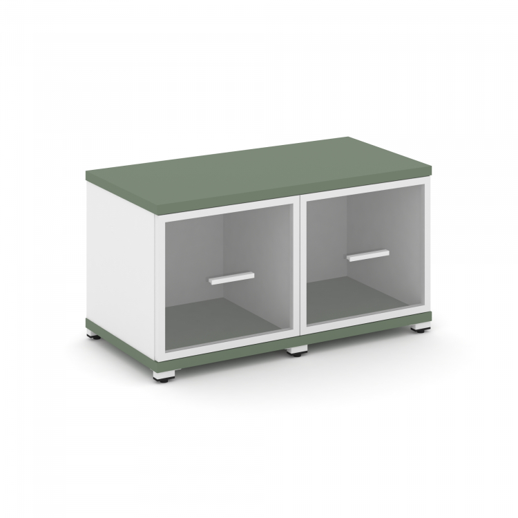 Concept Шкаф 2 узкие секции, 1 ниша CN.STU-123 RPW W Кобо/Белый Бриллиант/Металл Белый/Прозрачный 83