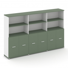 Concept Шкаф 3 широкие секции, 4 ниши CN.STS-431 W Кобо/Белый Бриллиант/Металл Белый 2500*420*1554