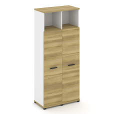 Concept Шкаф 2 узкие секции, 5 ниш CN.STU-526 B Дуб Винченцо/Белый Бриллиант/Металл Черный 836*420*1