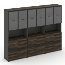 Concept Шкаф 3 широкие секции, 5 ниш CN.STS-533 RPB A Дуб Мали/Антрацит/Металл Антрацит/Прозрачный 2