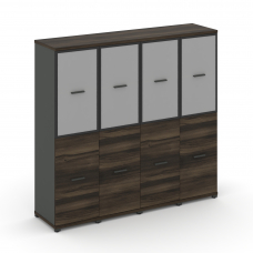 Concept Шкаф 4 узкие секции, 4 ниши CN.STU-442 RMB A Дуб Мали/Антрацит/Металл Антрацит/Сатин 1668*4