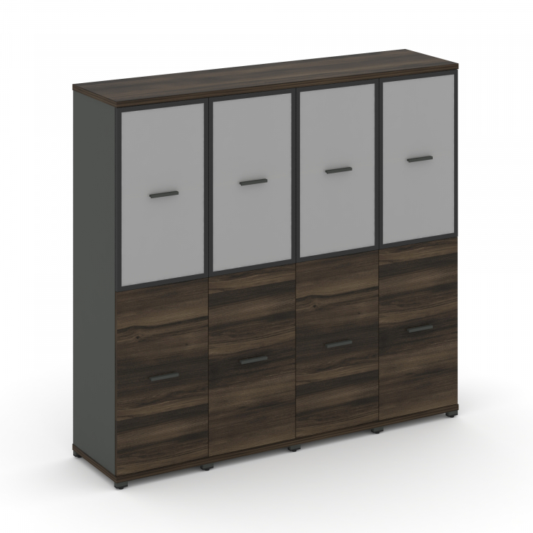 Concept Шкаф 4 узкие секции, 4 ниши CN.STU-442 RMB A Дуб Мали/Антрацит/Металл Антрацит/Сатин 1668*4