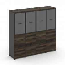 Concept Шкаф 4 узкие секции, 4 ниши CN.STU-442 RPB A Дуб Мали/Антрацит/Металл Антрацит/Прозрачный 16