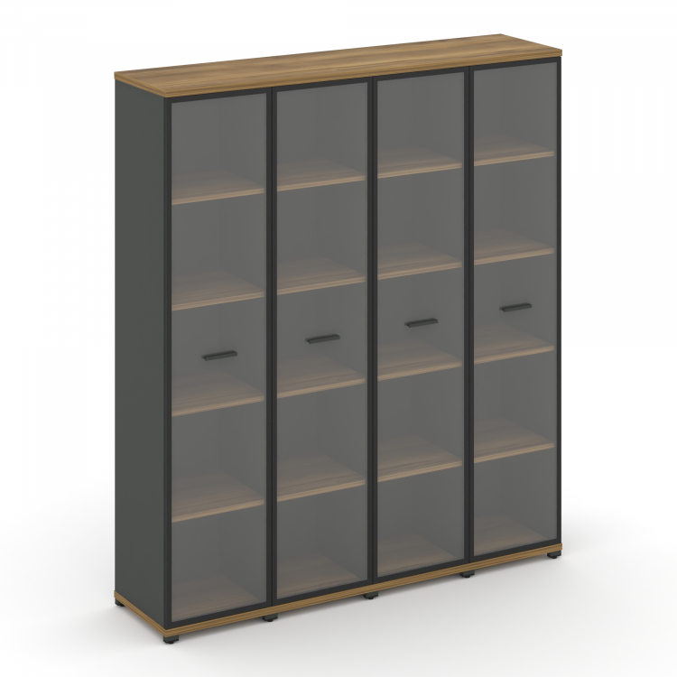 Concept Шкаф 4 узкие секции, 5 ниш CN.STU-548 RPB A Сандал Янтарный/Антрацит/Металл Антрацит/Прозрач