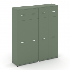 Concept Шкаф 2 широкие секции, 5 ниш CN.STS-527 W Кобо/Металл Белый 1668*420*1922