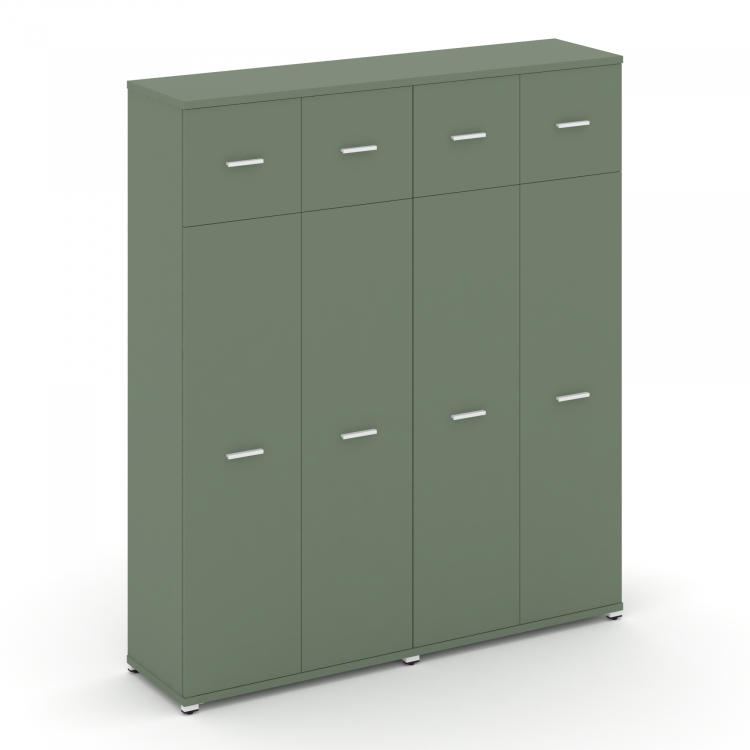 Concept Шкаф 2 широкие секции, 5 ниш CN.STS-527 W Кобо/Металл Белый 1668*420*1922