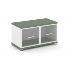 Concept Шкаф 1 широкая секция, 1 ниша CN.STS-113 RPW W Кобо/Белый Бриллиант/Металл Белый/Прозрачный