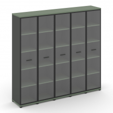 Concept Шкаф 5 узких секций, 5 ниш CN.STU-558 RPB A Кобо/Антрацит/Металл Антрацит/Прозрачный 2084*42