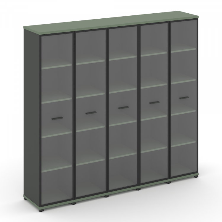 Concept Шкаф 5 узких секций, 5 ниш CN.STU-558 RPB A Кобо/Антрацит/Металл Антрацит/Прозрачный 2084*42