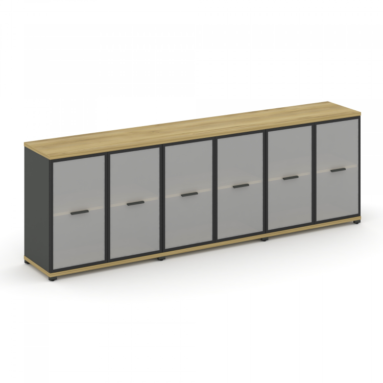 Concept Шкаф 3 широкие секции, 2 ниши CN.STS-233 RMB A Дуб Винченцо/Антрацит/Металл Антрацит/Сатин 2