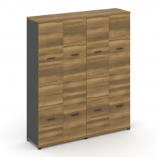 Concept Шкаф 2 широкие секции, 5 ниш CN.STS-522 A Сандал Янтарный/Антрацит/Металл Антрацит 1668*420*