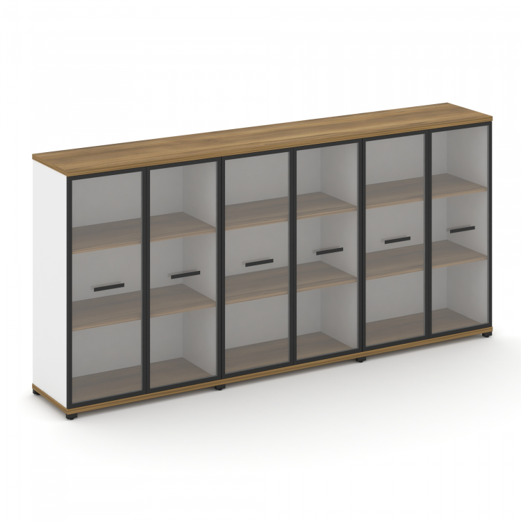 Concept Шкаф 3 широкие секции, 3 ниши CN.STS-336 RPB B Сандал Янтарный/Белый Бриллиант/Металл Черный