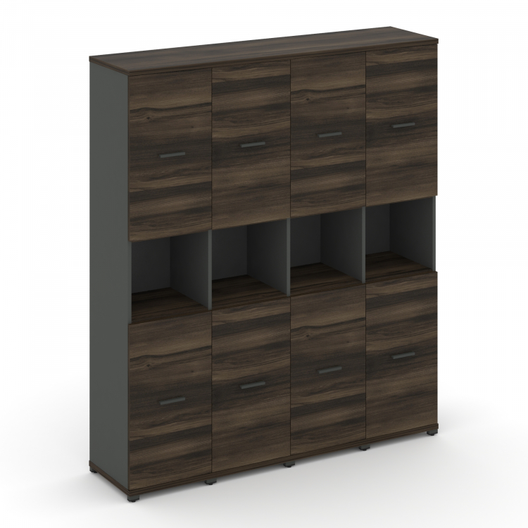 Concept Шкаф 4 узкие секции, 5 ниш CN.STU-543 A Дуб Мали/Антрацит/Металл Антрацит 1668*420*1922