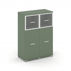 Concept Шкаф 2 узкие секции, 3 ниши CN.STU-324 RPW W Кобо/Металл Белый/Прозрачный 836*420*1186