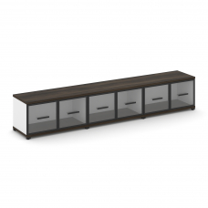 Concept Шкаф 3 широкие секции, 1 ниша CN.STS-133 RPB B Дуб Мали/Белый Бриллиант/Металл Черный/Прозра