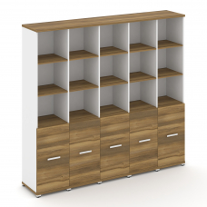 Concept Шкаф 5 узких секций, 5 ниш CN.STU-551 W Сандал Янтарный/Белый Бриллиант/Металл Белый 2084*42