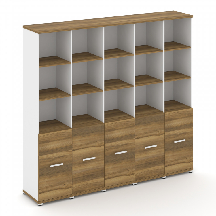 Concept Шкаф 5 узких секций, 5 ниш CN.STU-551 W Сандал Янтарный/Белый Бриллиант/Металл Белый 2084*42