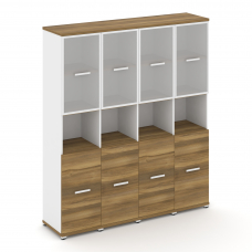 Concept Шкаф 4 узкие секции, 5 ниш CN.STU-543 RMW W Сандал Янтарный/Белый Бриллиант/Металл Белый/Сат