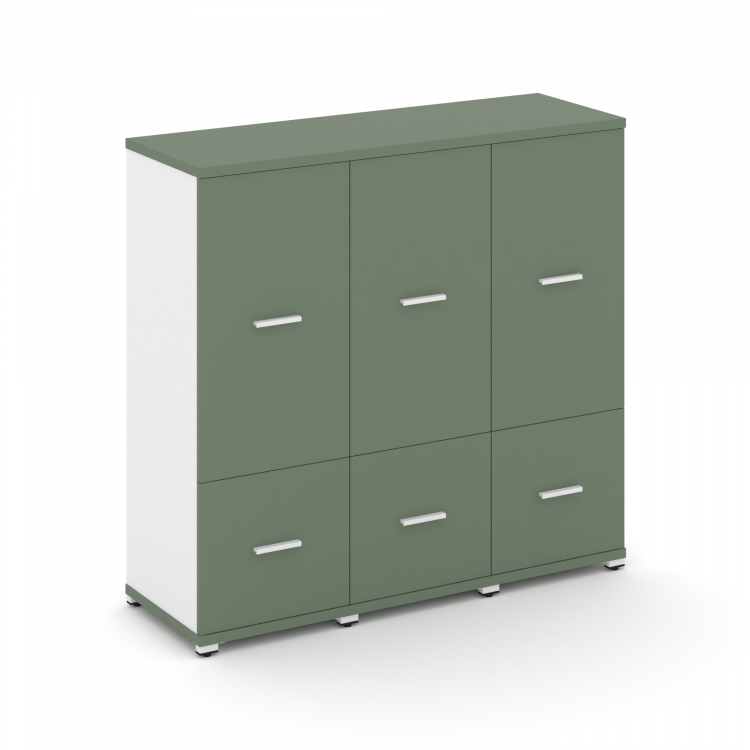 Concept Шкаф 3 узкие секции, 3 ниши CN.STU-332 W Кобо/Белый Бриллиант/Металл Белый 1252*420*1186