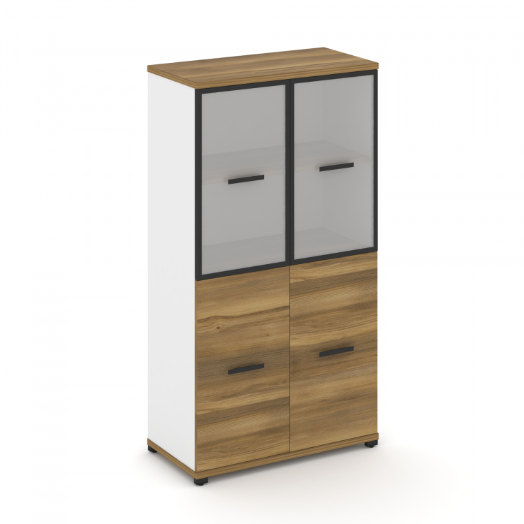 Concept Шкаф 1 широкая секция, 4 ниши CN.STS-412 RMB B Сандал Янтарный/Белый Бриллиант/Металл Черный